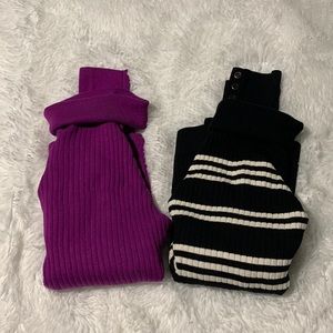 Bundle of 2 Talbots Button Sleeve Turtleneck Sweaters, Size XLP